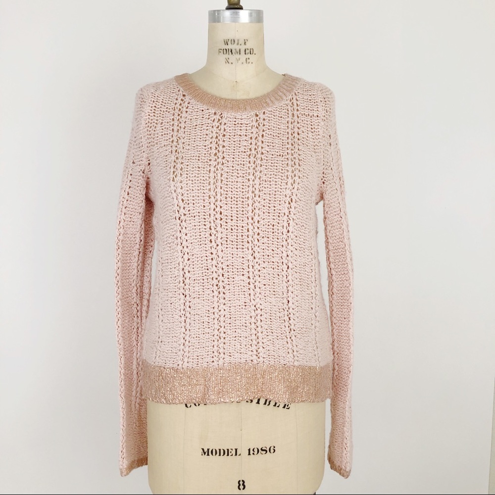 Anthropologie Moth chunky metallic knit sweater - Picture 1 of 8